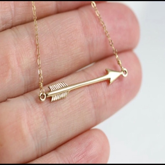 Gold Arrow Pendant Necklace - Picture 2 of 2